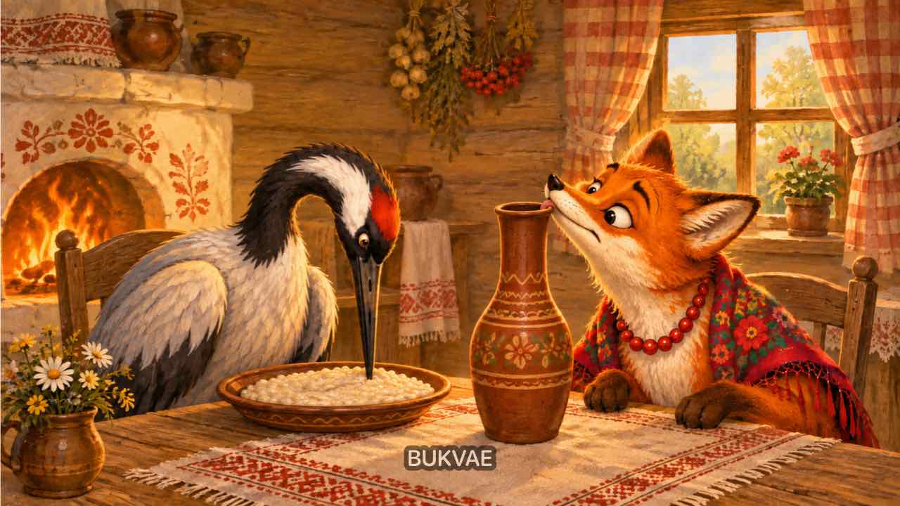 Лиса и журавль — БУКВАЕ.